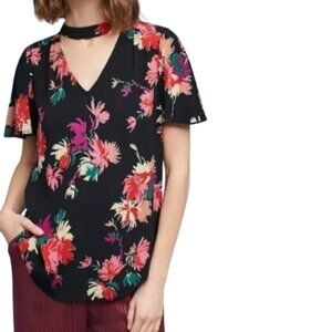 Anthropologie Maeve Bella Choker Floral Top
